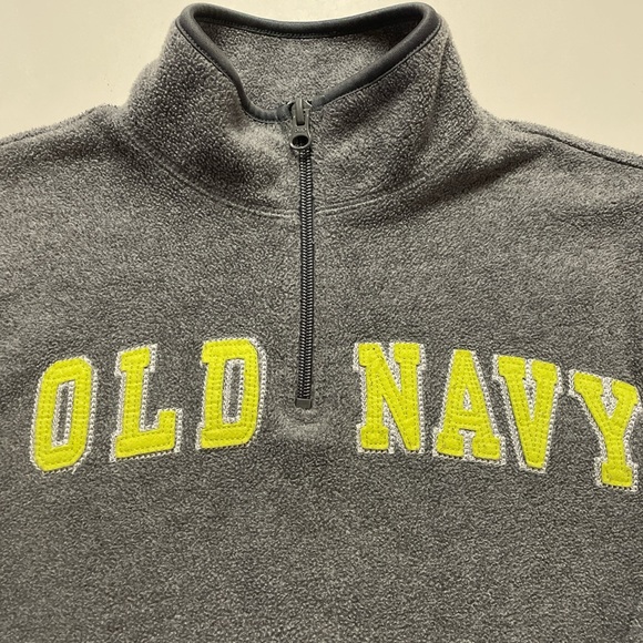 Boys Large Gray Old Navy 1/4 Zip Fleece Pullover - Picture 2 of 7